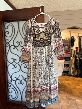 Boho Printed Anthropologie Dress! Sz 10! Absolutely one of a kind! Beautiful!!!